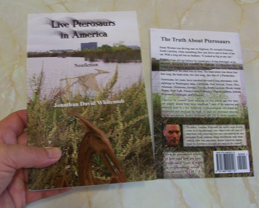 front and back covers of "Live Pterosaurs in America" nonfiction book